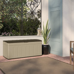 Large resin storage box for patio or deck