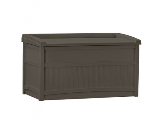 Large storage deck box with a seat for a lid