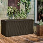 Large deck or patio resin wicker storage box