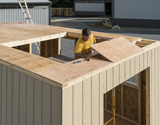 Lakewood DIY Shed Kit construction step