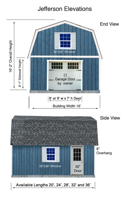Two story garage elevations
