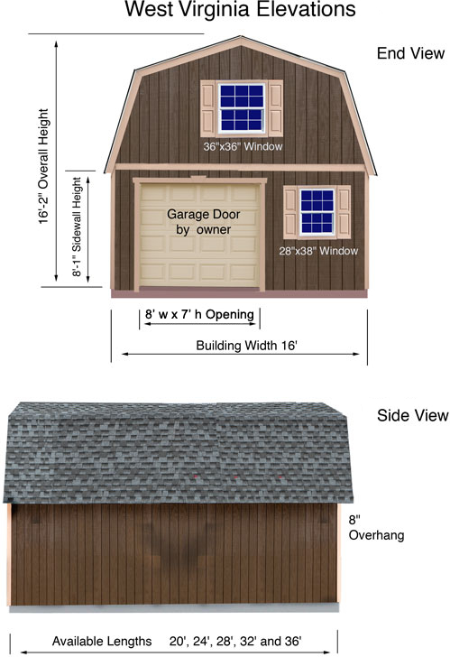 Two story garage elevations